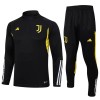 Juventus Quarter Zip Sweatshirts Anzüge Suit 2023-24 Schwarze Für Herren